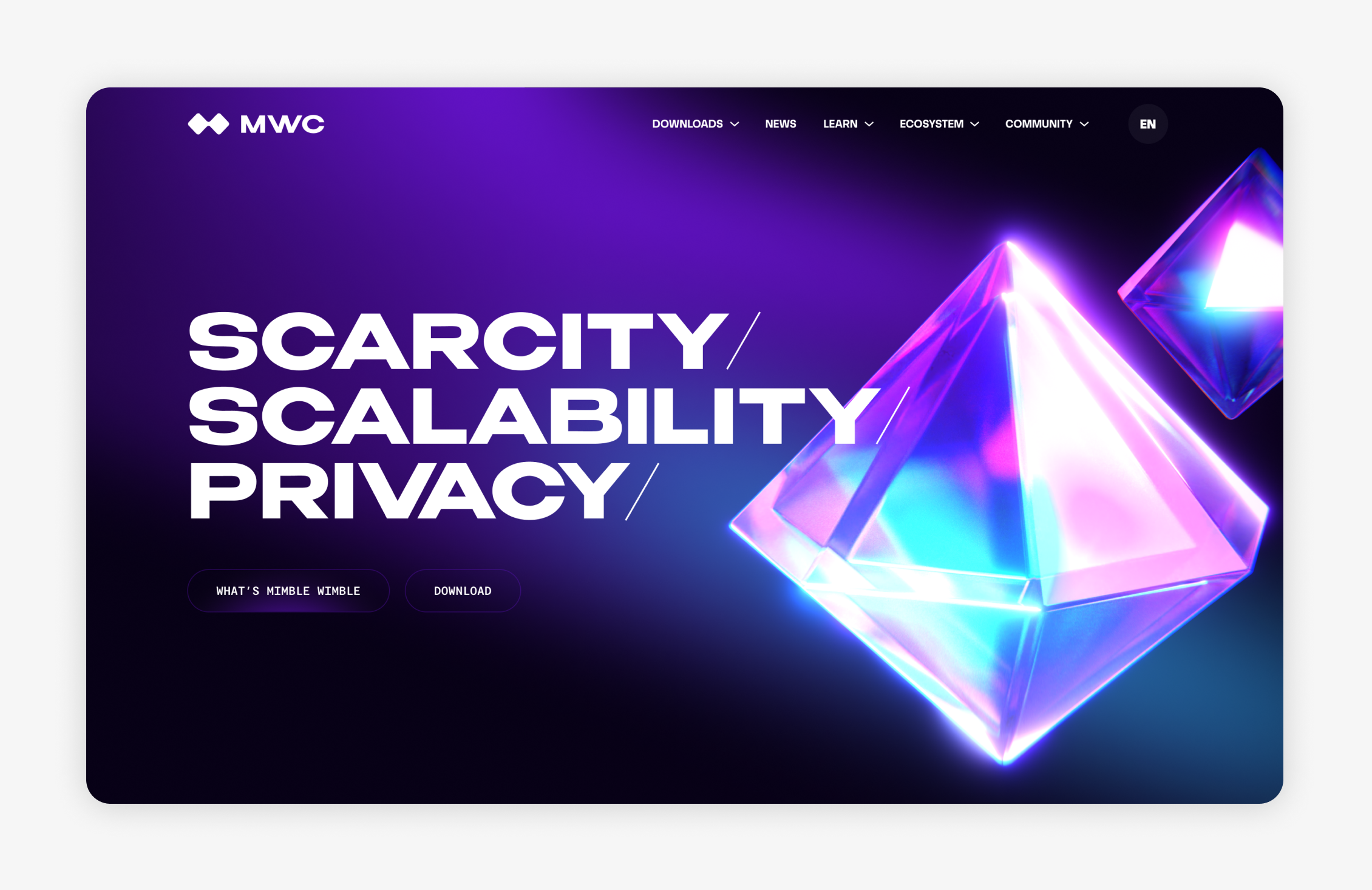 MWC - Blockchain Web Redesign with Futuristic 3D Elements