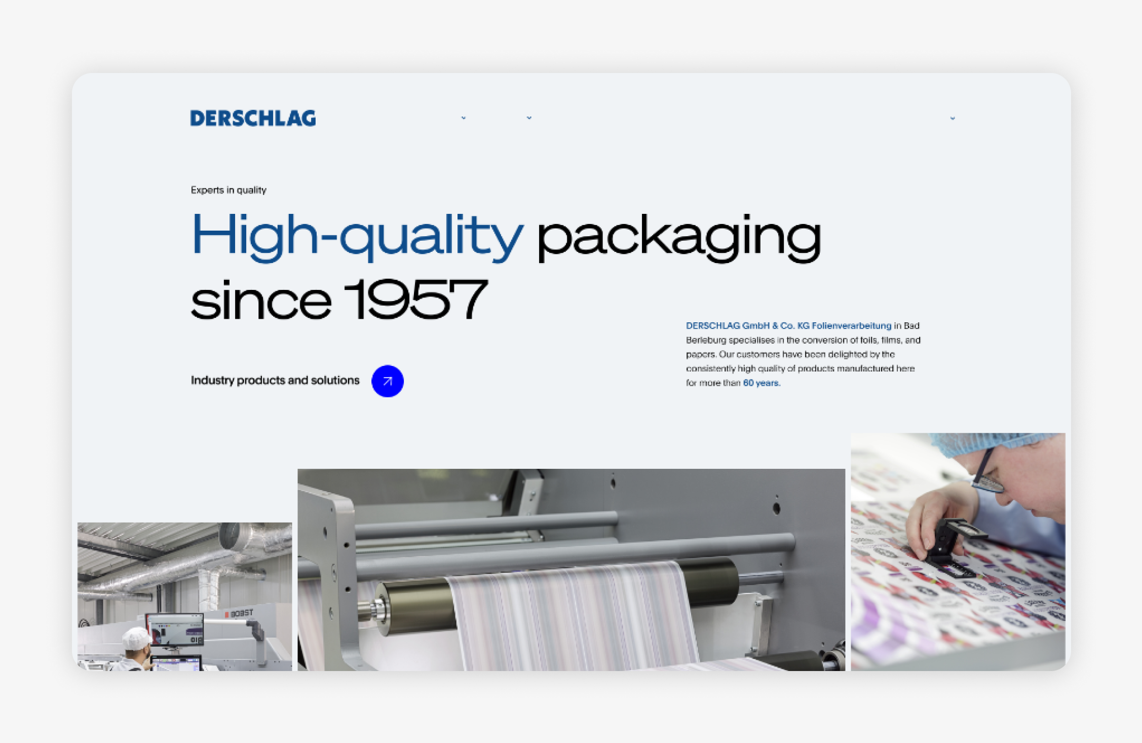 Derschlag - Modern Web Design for B2B Packaging Company