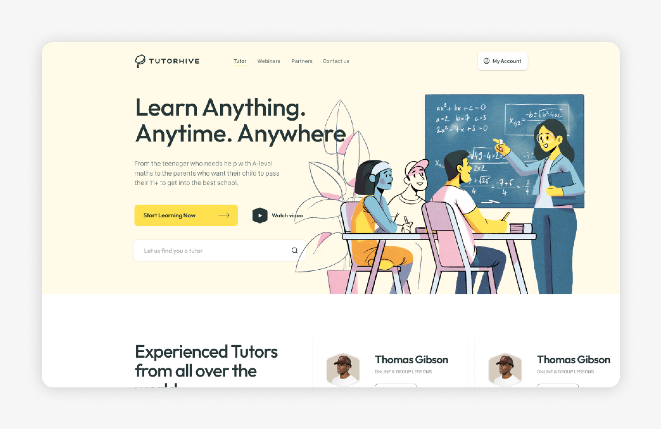 Tutorhive - Joyful Visual Identity and Web Design for Online Learning